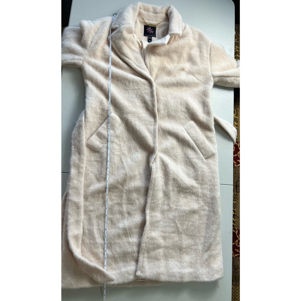 Isaac Mizrahi Wrap Long Coat with Notched Collar & Pockets OYSTER NWOT SIZE M - Picture 9 of 12